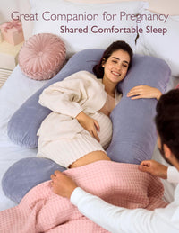 Momcozy U-Shaped Pregnancy Pillow, Full Body Support, 57"