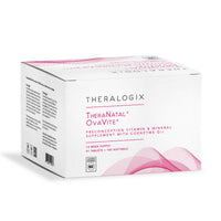TheraNatal OvaVite Preconception Vitamin and mineral supplement box by Theralogix for fertility support.