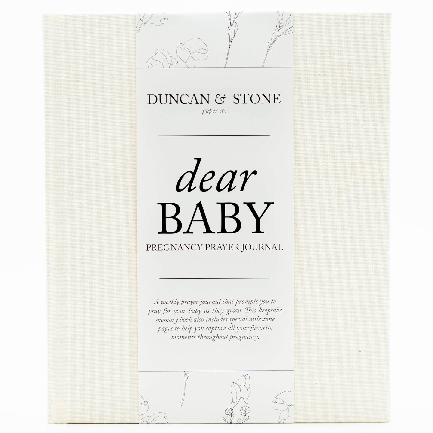 Dear Baby Pregnancy Prayer Journal by Duncan & Stone, designed for documenting every stage of pregnancy.