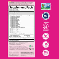 Supplement facts label for Garden of Life Women’s Daily Care Probiotic, a product focused on probiotics for fertility.