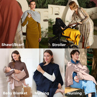 Momcozy nursing cover for breastfeeding featured in stylish shawl and multiple uses for privacy and comfort.