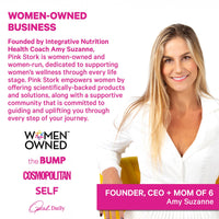 Pink Stork founder Amy Suzanne, an Integrative Nutrition Health Coach, described as running a women-owned business