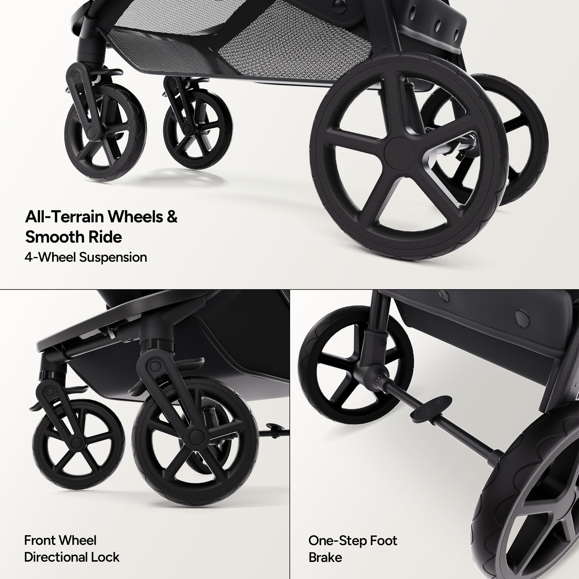 mompush wiz 2-in-1 convertible baby stroller with bassinet mode Mompush Wiz Baby Stroller