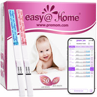 Ovulation and pregnancy test kit from Easy@Home with LH and HCG test strips for tracking fertility and pregnancy.