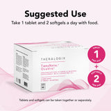 Suggested use instructions for TheraNatal OvaVite Preconception Vitamin supplement packaging.