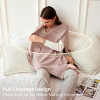 Momcozy nursing cover for breastfeeding provides 360° full coverage and comfort for nursing anywhere.
