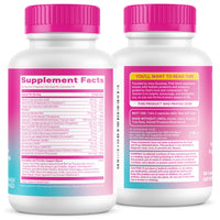 Pink Stork 2-in-1 fertility support prenatal vitamins to get pregnant, supplement facts and usage instructions.