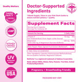 Magnesium Glycinate for Pregnancy supplement facts showing doctor-supported ingredients and dosage information.