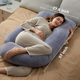 Momcozy U-Shaped Pregnancy Pillow, Full Body Support, 57"