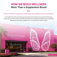 Cortisol support supplement for women building wellness at Pink Stork Warehouse HQ, a woman-focused supplement brand in St. Augustine, FL.