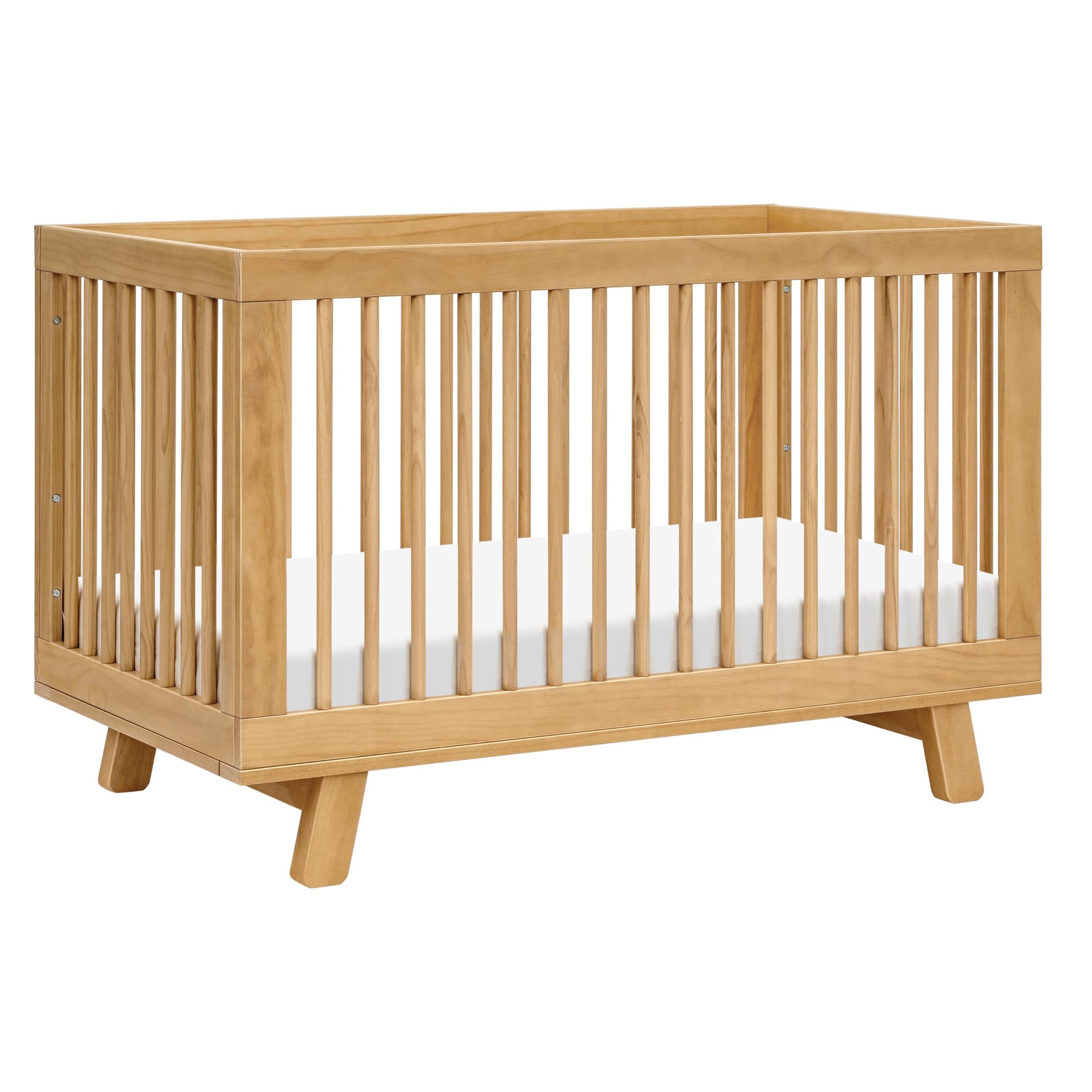 Babyletto Hudson 3-in-1 Convertible Crib in warm wood finish, designed for infants and toddlers as a convertible crib.