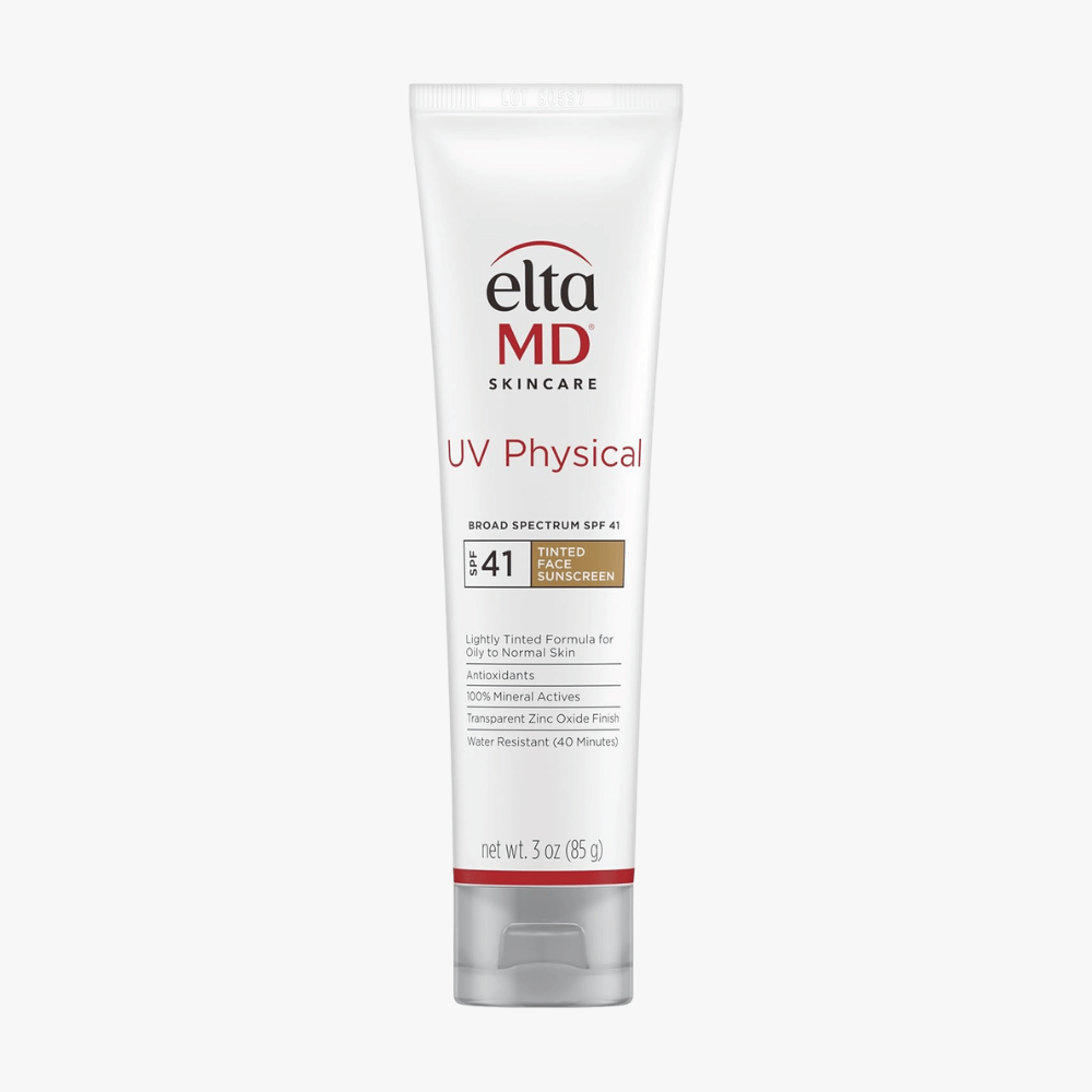 Tube of EltaMD UV Physical SPF 41 tinted mineral face sunscreen
