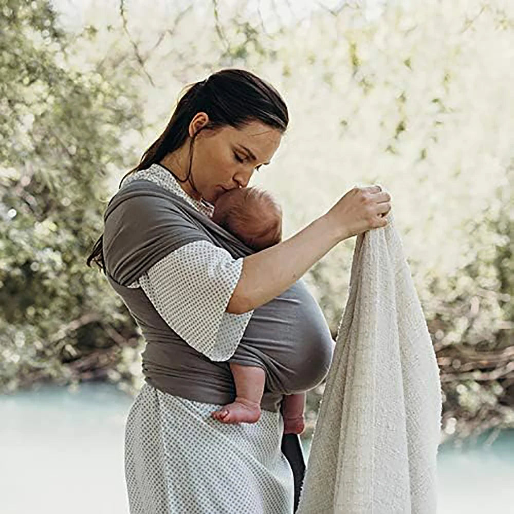 Cotton Baby Wrap Carrier Stretchy Sling for Newborns to Toddlers (0-36 Months) - Awaiting the Stork